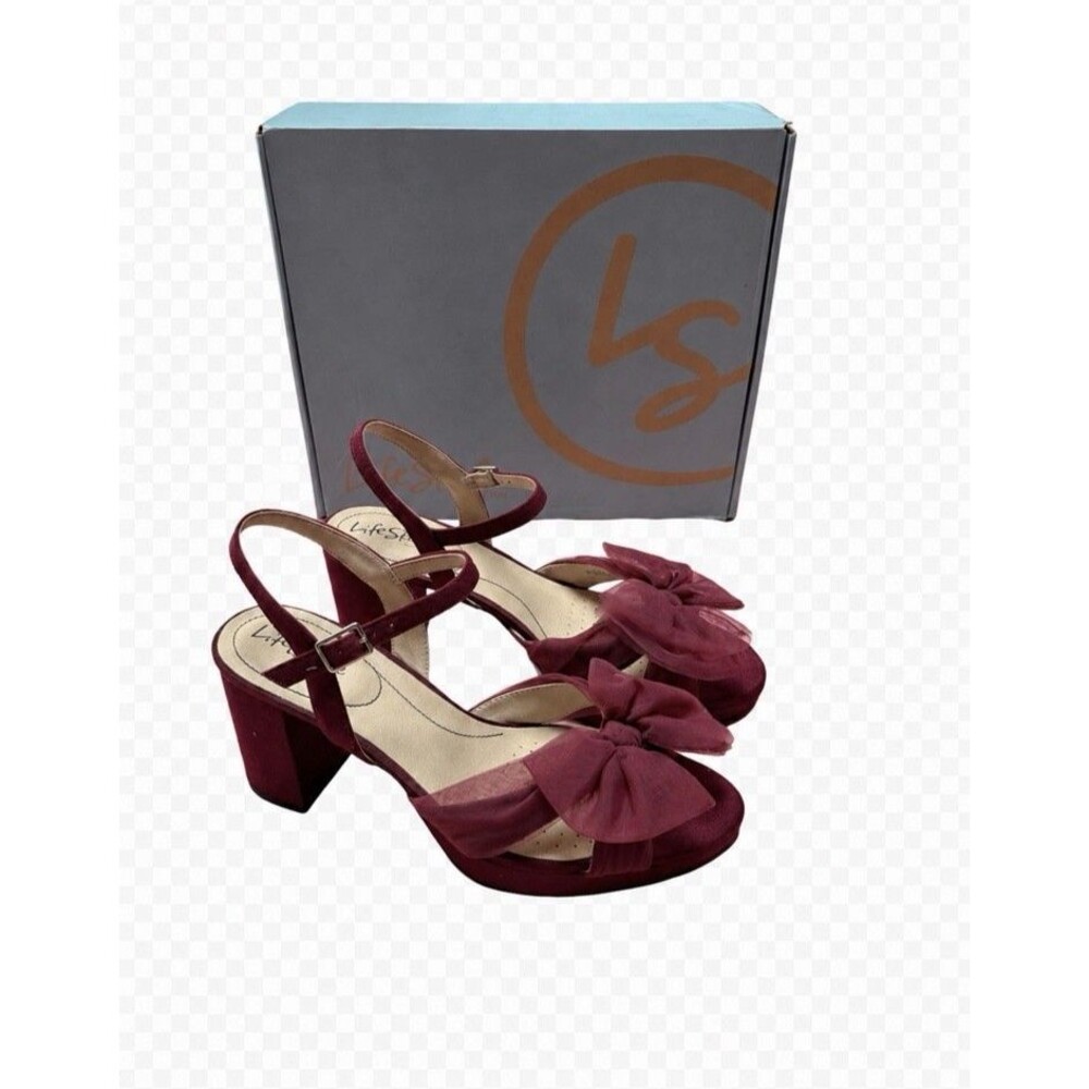 LifeStride Last Dance Platform Dress Sandal in Pinot Noir Size 9.5M NIB